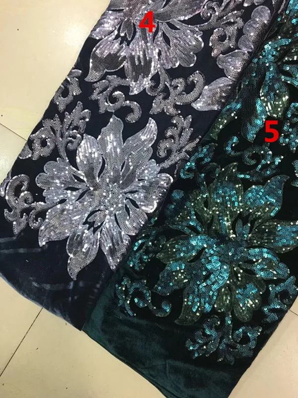 

Nice design flower with sequins Embroidered African Lace Fabric SYJ-112955 french Lace Fabric for party dress