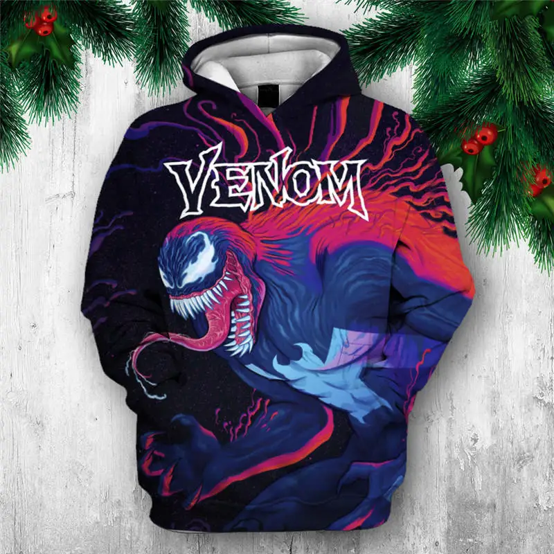 Горячая новинка Толстовка индивидуальный дизайн Venom 3D толстовки с принтом уникальные пуловеры топы мужская одежда Прямая поставка F76