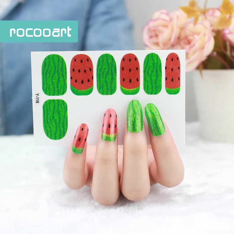 

Rocooart Glitter Adhesive Nail Art Sticker Lace Leopard Style Nail Art Decorations Foil Water Decals Nail Wraps For Lady Women