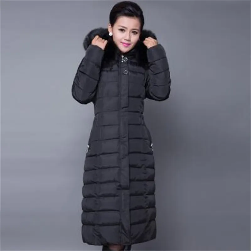 Фото Зимняя одежда капюшон плюс размер зимнее пальто для женщин 2016 большой воротник