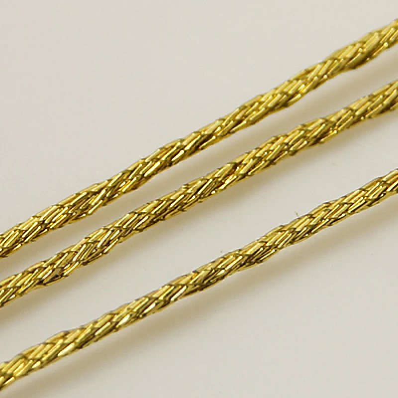 Золотистый металлический шнур Pandahall 2 шт. 1 мм 180 м/рулон|cord fringe|gold velvetcord embroidery |