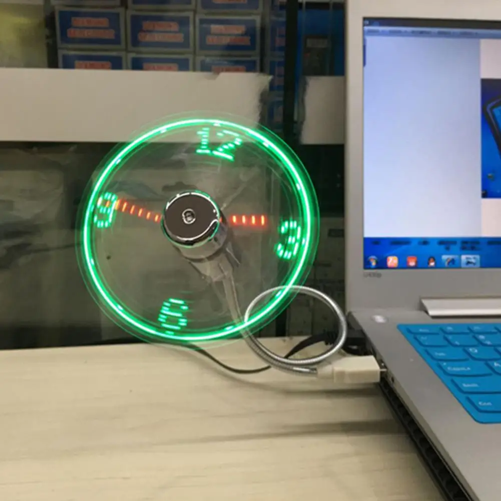 DSstyles USB Электрический вентилятор светодиодный часы маленькие бытовые