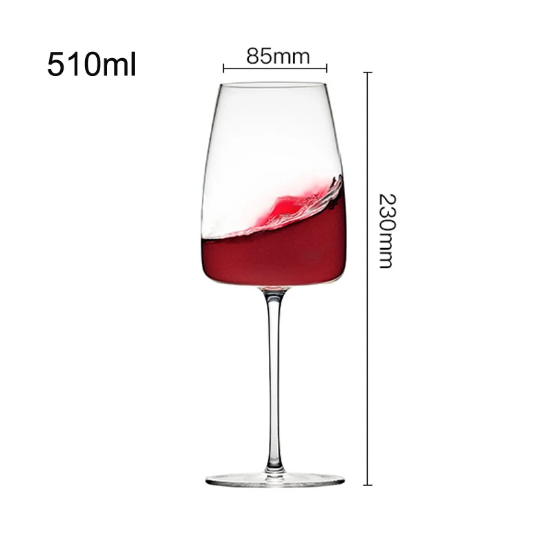 230x85mm 510ml Европейский бессвинцовый кристаллический стеклянный бокал для вина, бокал для красного вина, домашний белый бокал для вина, бокал для шампанского, сверкающий бокал для питья - Цвет: 230x85mm 510ml