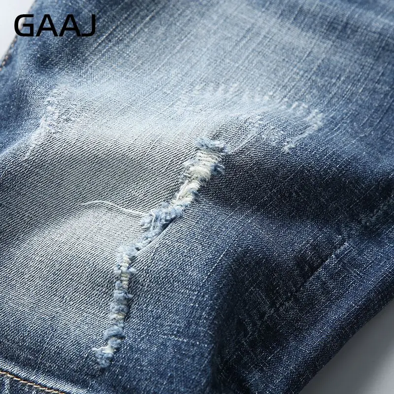 2019 GAAJ мужские джинсовые шорты Брендовые брюки рваные хлопковые обтягивающие
