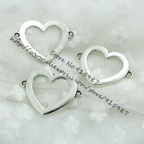 Sweet Bell (20 шт./лот) 25*32 мм, античный металлический сплав, сердца, ювелирные изделия, драгоценности для изготовления браслетов 2C188
