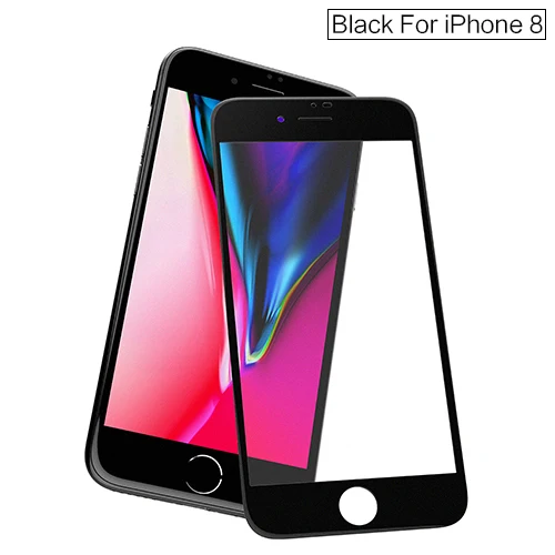 Для iPhone 8 7 закаленное стекло, ROCK 2.5D 9H полная Защита экрана для iPhone 7 Plus 8Plus матовое закаленное стекло 0,26 мм - Цвет: Black For iphone 8