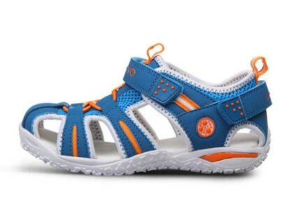 blue shoes Детские пляжные сандалии бренд uovo для мальчиков летняя обувь на высоких каблуках; Sapato Menina на плоской подошве детские сандалии, для девочек ЕС Размеры 24-35, детские пляжные сандалии - Цвет: blue shoes