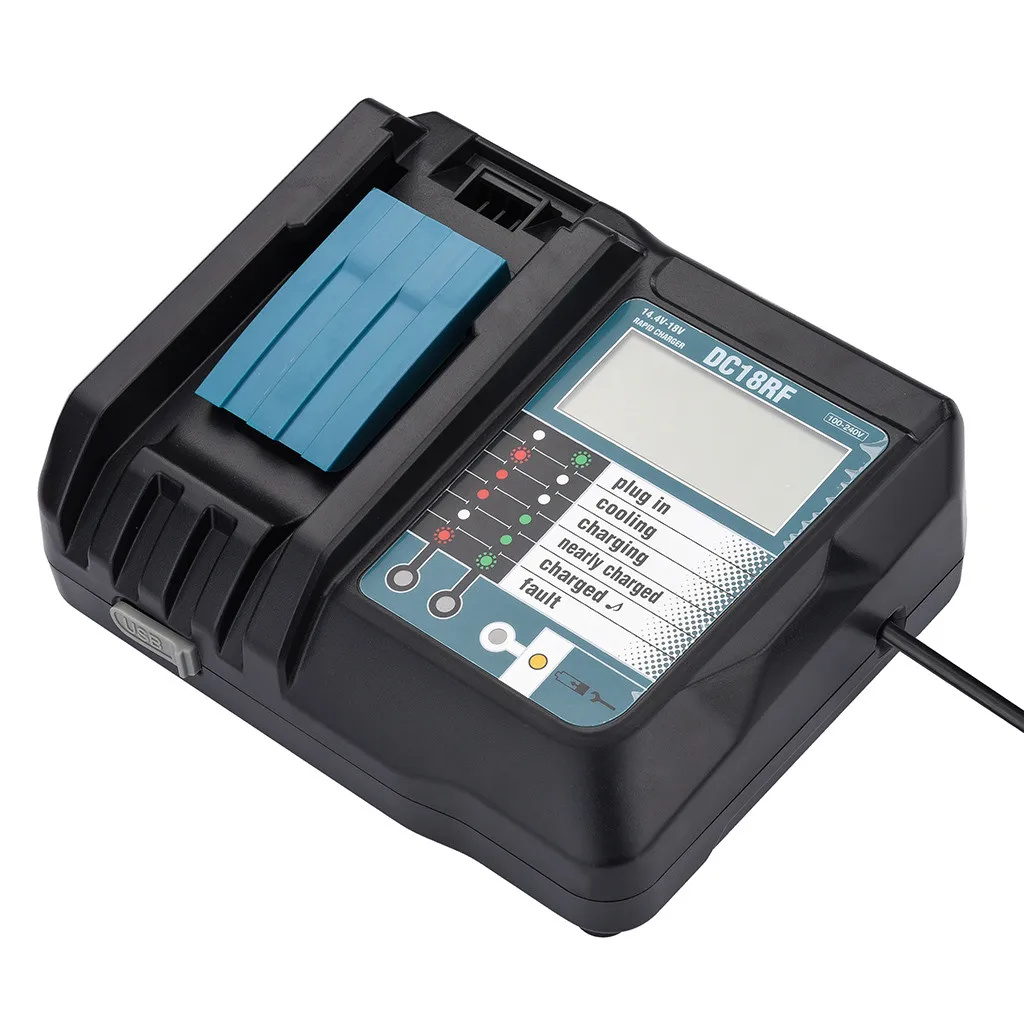 DC18RF литий-ионный аккумулятор зарядное устройство 2.1A Зарядка для Makita 14 4 в-18 в BL1830