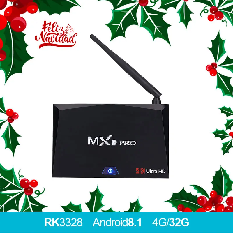 MX9 Pro Android 8 1 ТВ коробка 4 ГБ 32 RK3328 Четырехъядерный K VP9 3D 2 4G 5G WiFi Bluetooth Pk x96max