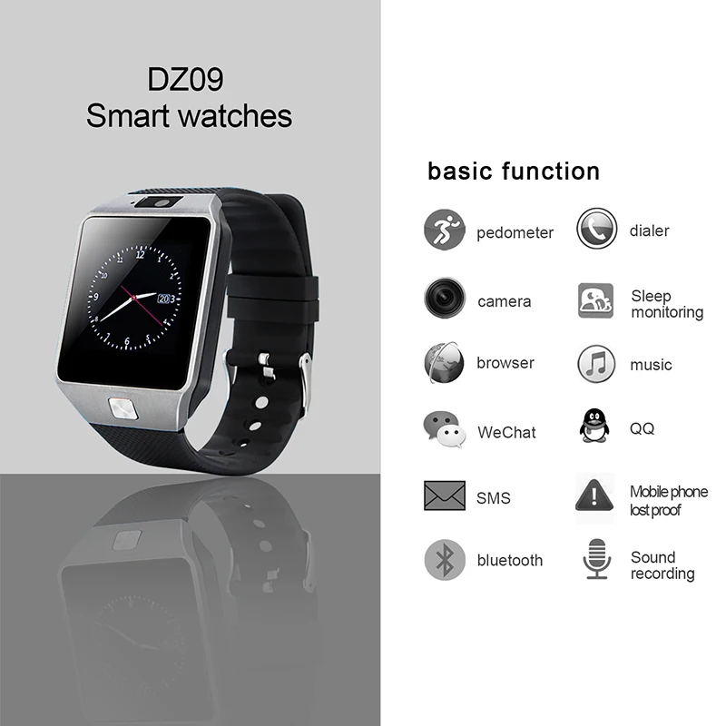 Смарт часы KEBIDU Bluetooth DZ09 Smartwatch для Android Apple телефон Поддержка Facebook Whatsapp SD SIM с