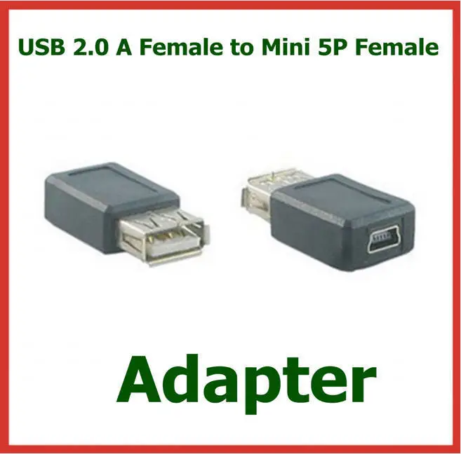 

10 шт. Переходник USB 2,0 A «Мама» в «Мини» 5P «мама»