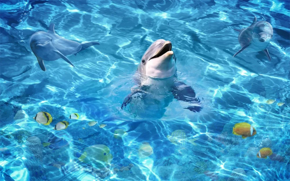 

Modern style Dolphin ocean Curtains for living room Bedding room 3D Curtains Home Decoration