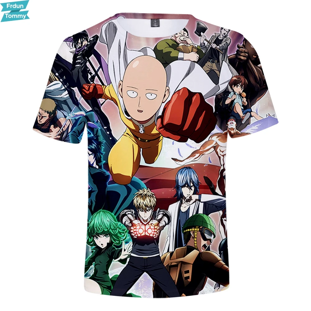 Одинаковые футболки для всей семьи с 3D принтом One Punch Man летние короткими рукавами