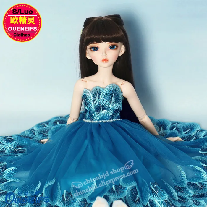 BJD Cothes 1/4, платье в китайском стиле, элегантное и благородное платье в стиле павлина для Minifee Fairyland, YF4-140 для тела, куклы, аксессуары