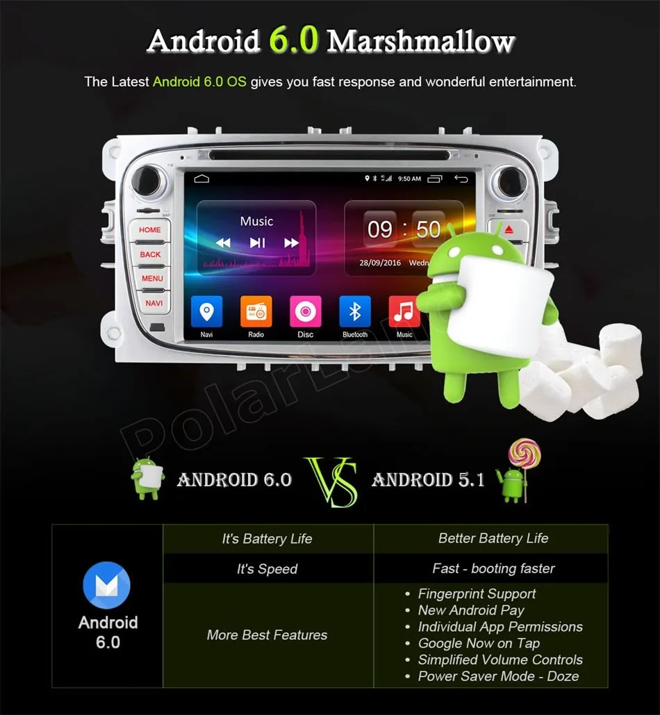 Четырехъядерный Android 6 0 Автомобильный DVD GPS плеер для FORD Mondeo S MAX подключение FOCUS 2 2008