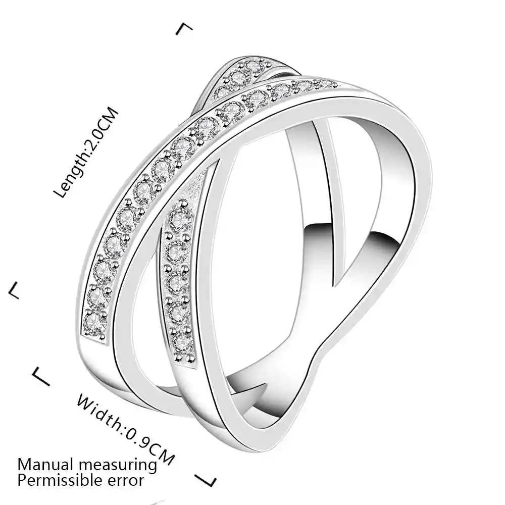 free shipping 925 silver Fashion Jewelry x two circle te Bulgary men wedding ring for women SMTR487 | Украшения и аксессуары