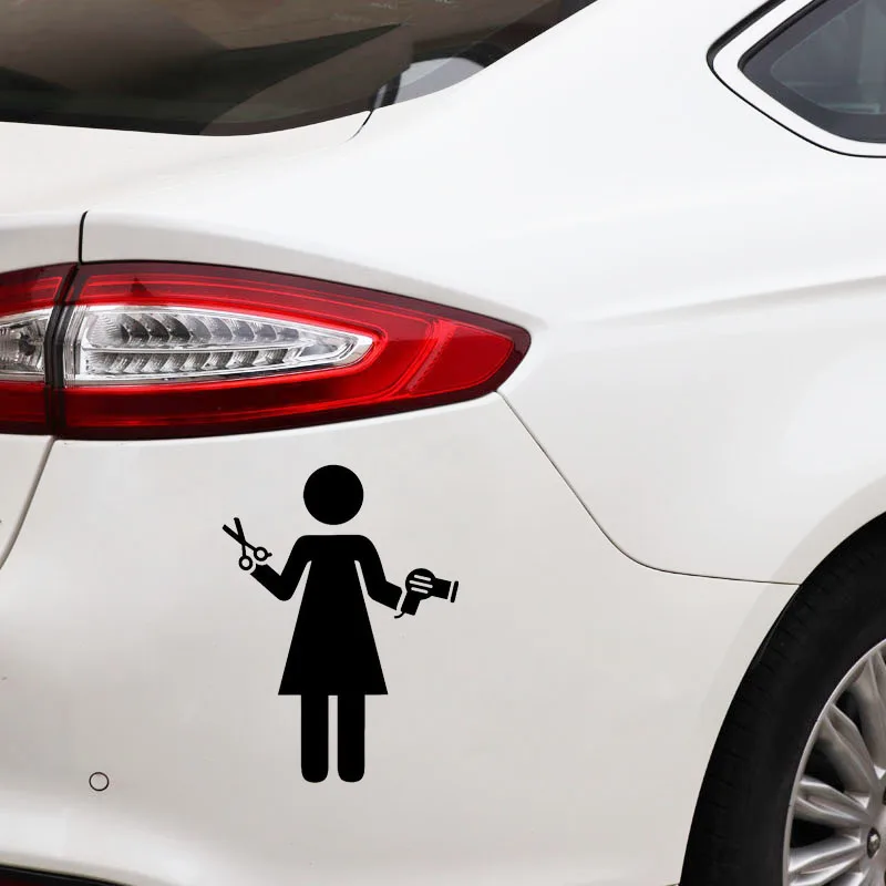 YJZT 11.1CM*14.8CM Stylish Barber Shop Haircut Silhouette Vinyl Decoration Car Sticker C22-0107 | Автомобили и мотоциклы