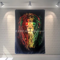 reggae lion heavy metal music banners hanging flag wall sticker cafe restaurant locomotive club live background decoration