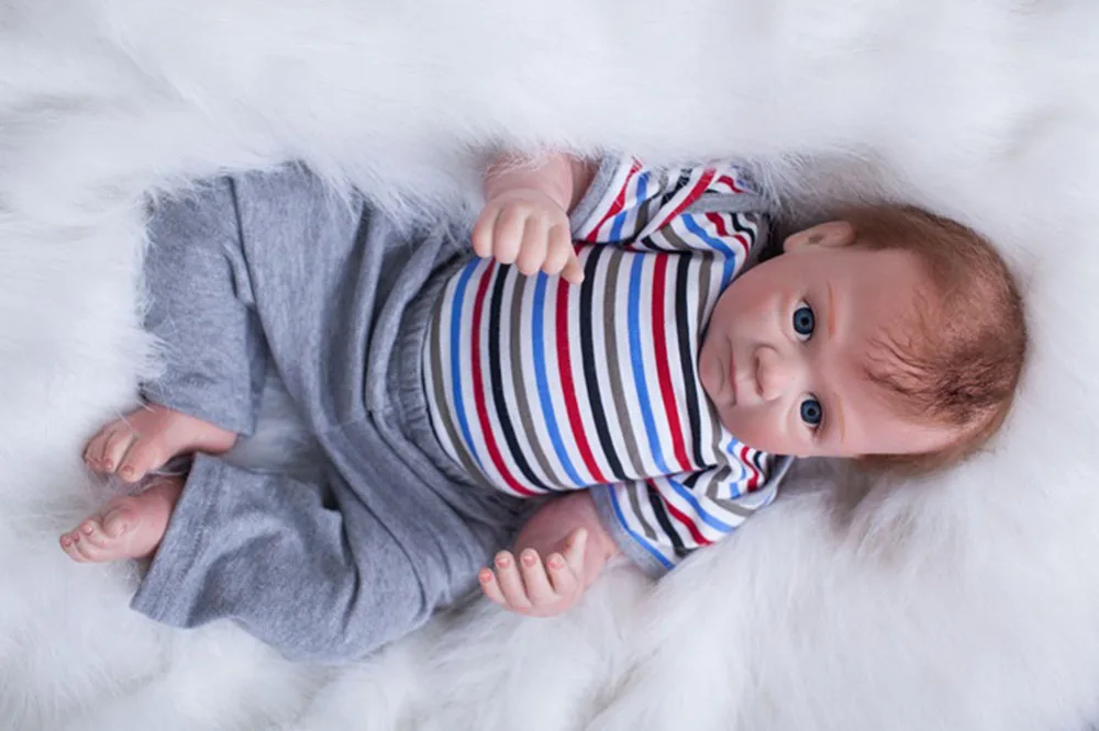 WOLDOL 20 дюймов мода силиконовые тела Реалистичного Reborn Baby куклы живые возрождается