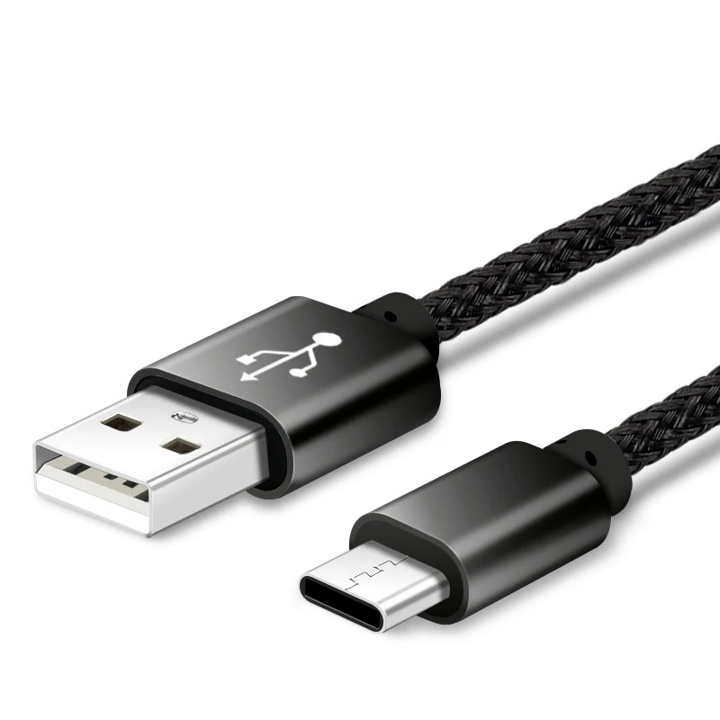 Металлический оплетенный кабель Type C USB Дата для зарядного устройства Xiaomi 8 9 10 Mix 2S