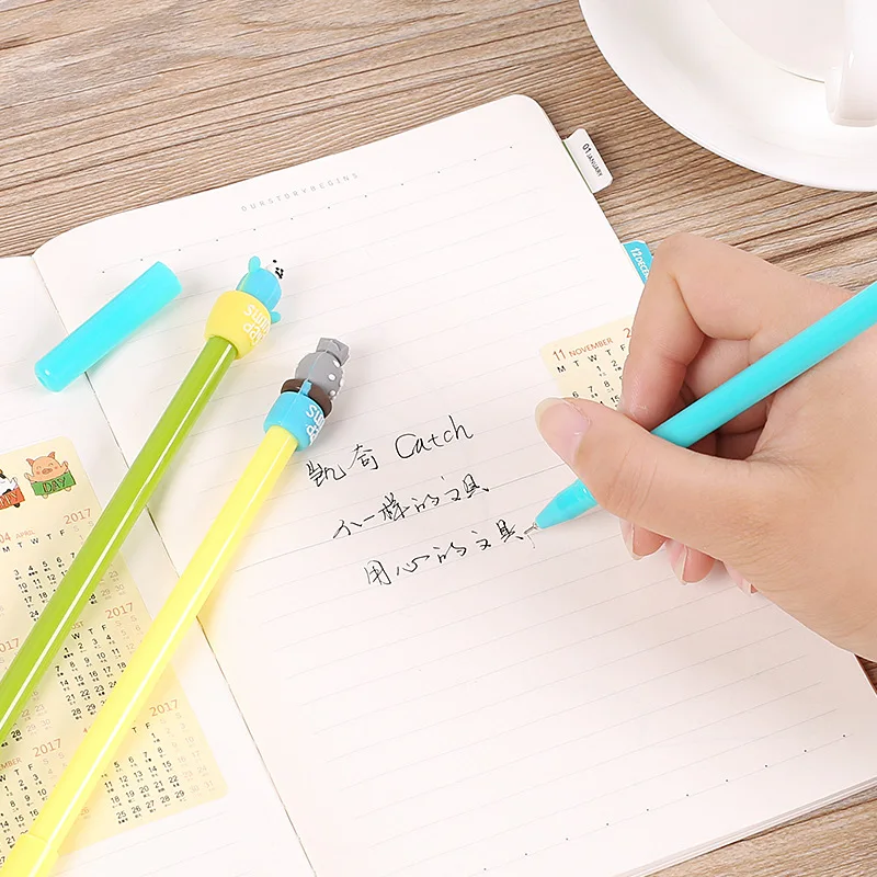 1 шт. 0 5 мм Творческий кактус гель ручки с надписью Эсколар Papelaria школы офисные