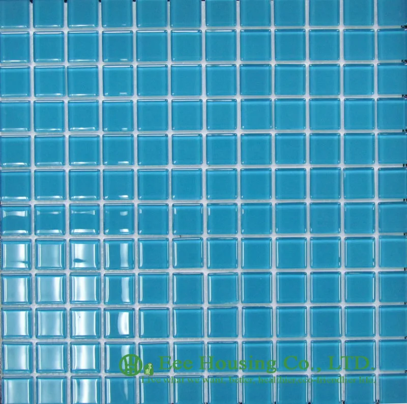 

300mm*300mm Crystal Mosaic Tile For Swimming Pools, Blue Color