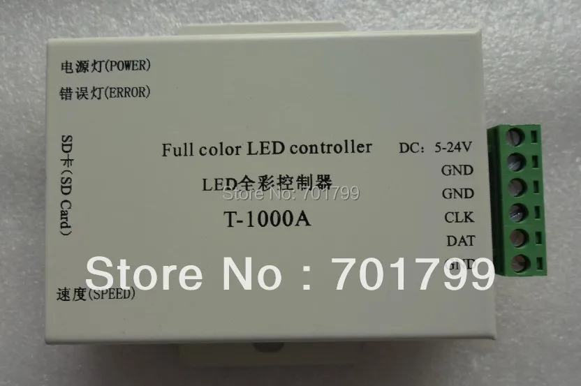 T-1000A LED sd-карта pixel контроллер DC5-24V вход полный цвет выход сигнала SPI управление 1024