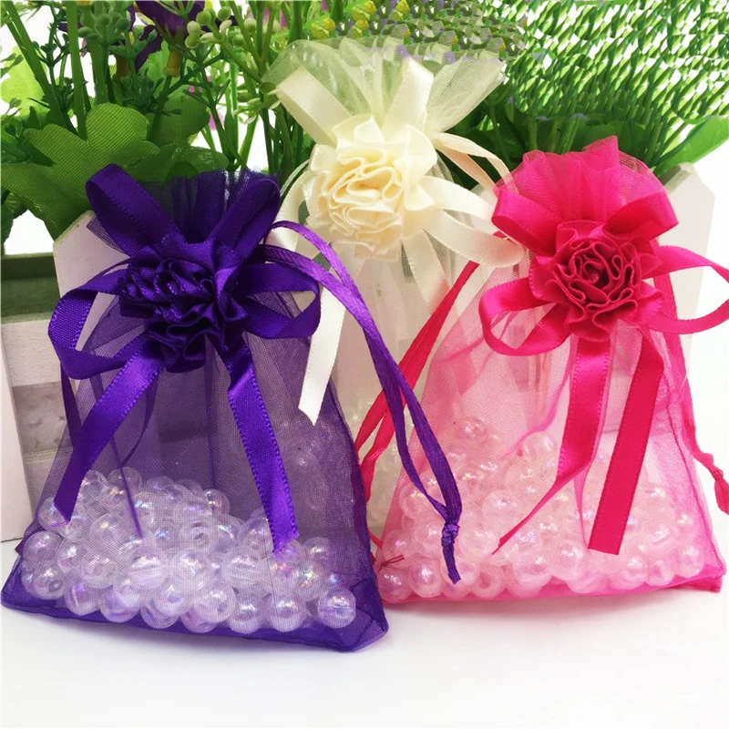 50 шт. маленькие сумки из органзы 9 х12 см|jewelry pouch|packaging jewelryjewelry packaging pouche |