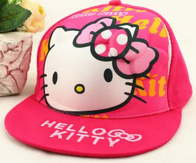 Хлопок мультфильм hello kitty детские шапки спортивные бейсболки Регулируемый головной убор Прямая поставка - Цвет: Rose red