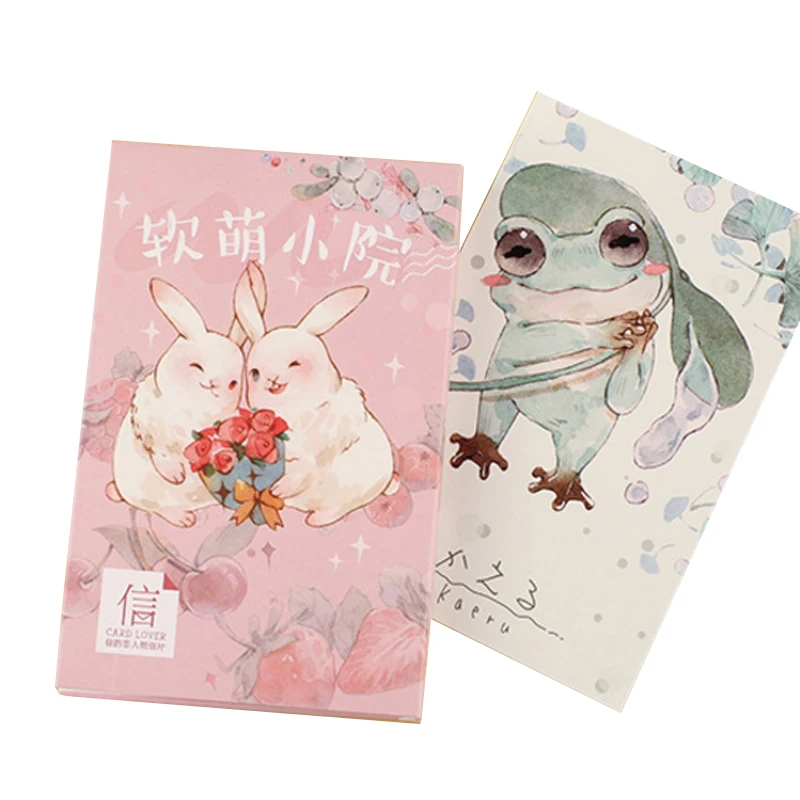 30 шт./лот Kawaii Маленькая открытка для двора розовые милые открытки с животными