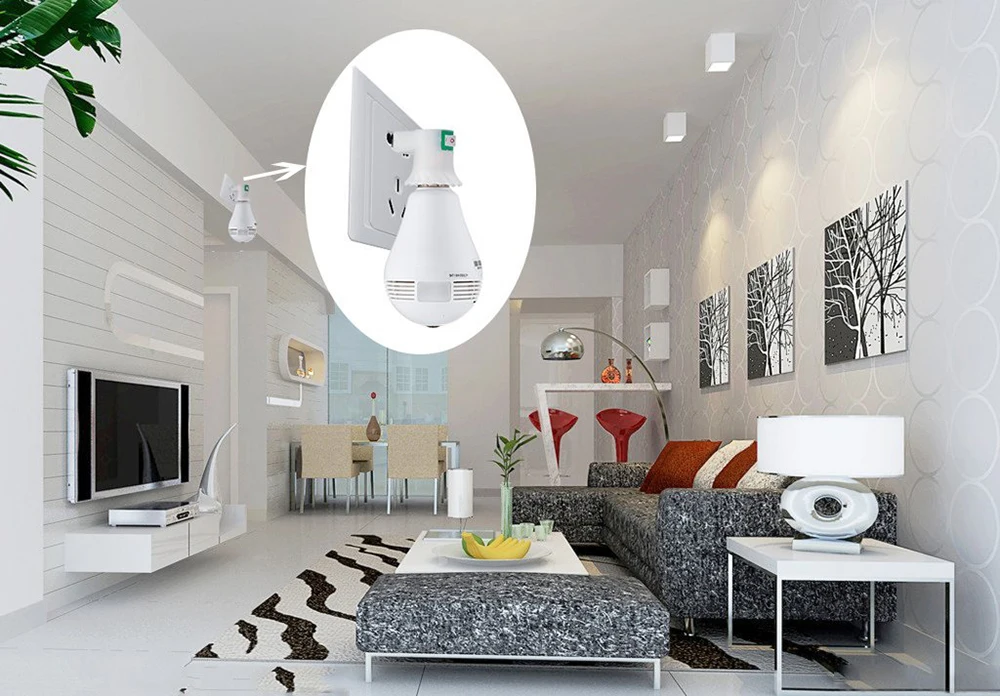 JCWHCAM 1.3MP WIFI камера беспроводная IP Wi Fi лампа рыбий глаз панорамная наблюдения