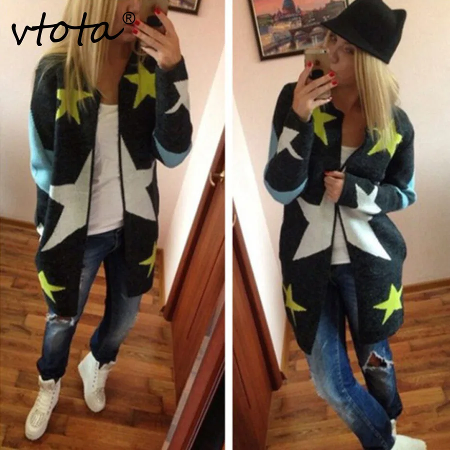 VTOTA Fashion Women Loose Casual Knitting Long Cardigan Female Sweater Knitted Jumper 2018 Winter Warm C0 |