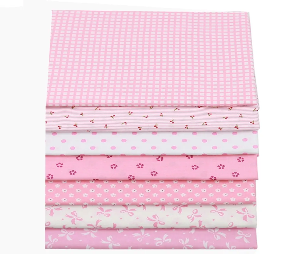 2017 7pcs Dot Stripe 100% Cotton Fabrics for Patchwork Tilda DIY Floral printed Fabric Quilting Sewing Craft 20*25cm | Дом и сад
