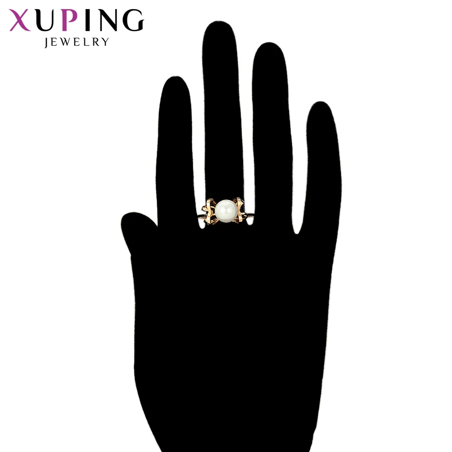 

11.11 Xuping Round Ring Lovely Imitation Pearl Jewelry Classic Exquisite Christmas Thanksgiving Gift Women 15460