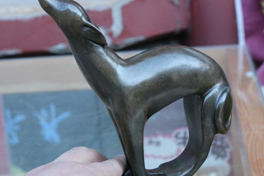 Western Art Bronze Sculpture Italian Greyhound Dog sighthound Statue Figurine | Дом и сад