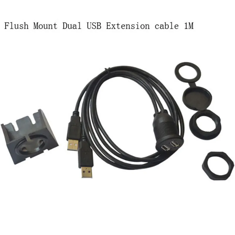 Автомобильная лодка тире флеш-крепление USB A папа к женскому + HDMI свинцовый