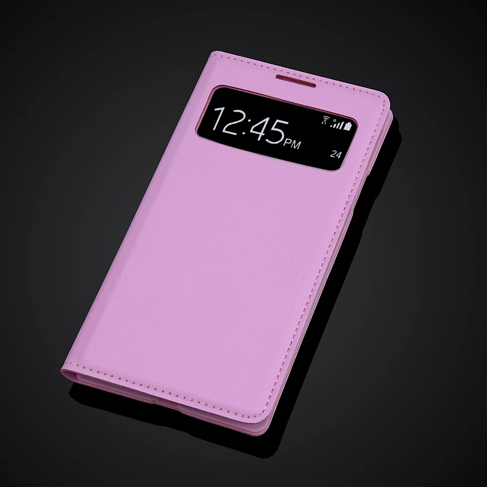 Кожаный чехол-книжка с окошком для Samsung Galaxy S4 SIV i9500 | Мобильные телефоны и