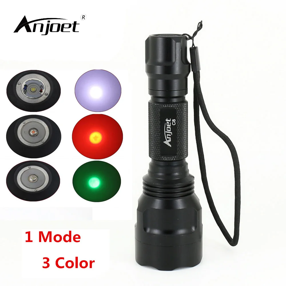 

ANJOET Small led flashlight C8 XM-L T6 Q5 hight power 2000 lumens 1 mode torch lanterna light for Lightweight Travel Outdoor