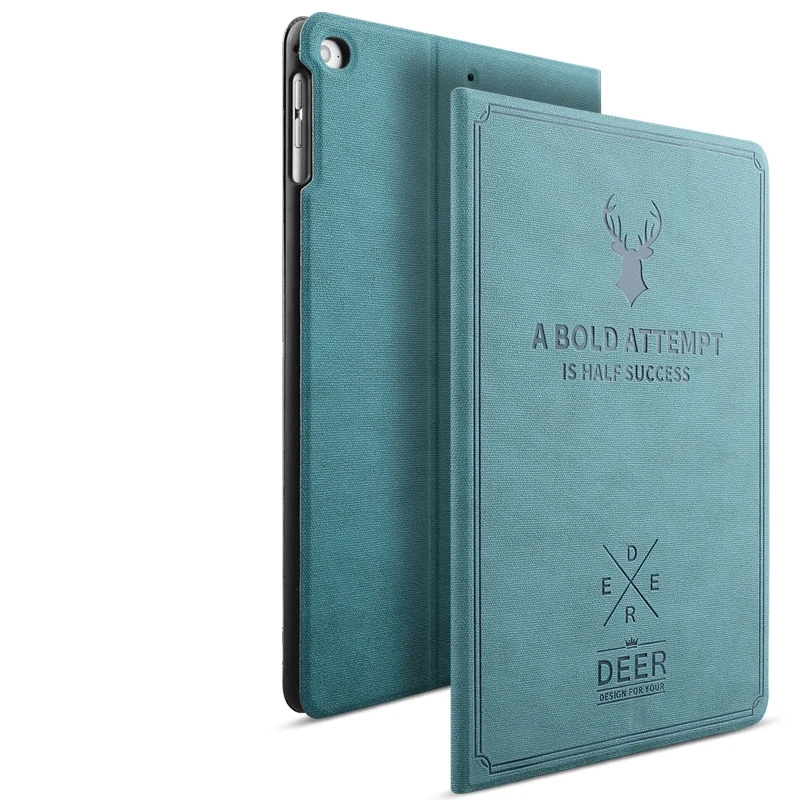 Blue Смарт сна/Пробуждение чехол для ipad Air 1 Air 2 для ipad 5 6 из PU искусственной кожи, с изображением "Олень" чехол A1474 A1475 A1476 A1566 A1567 Чехол-книжка с подставкой - Цвет: Blue