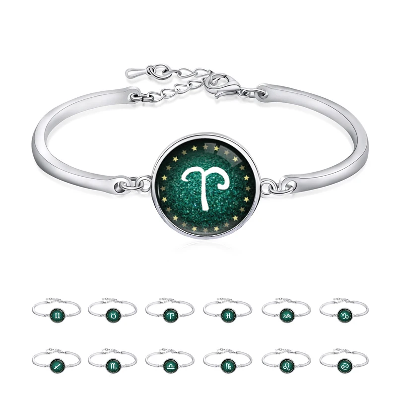 Aries Taurus Gemini Cancer Leo Virgo Libra Scorpio Sagittarius Capricorn Aquarius Pisces Constellation Zodiac Bracelet for Women | Украшения