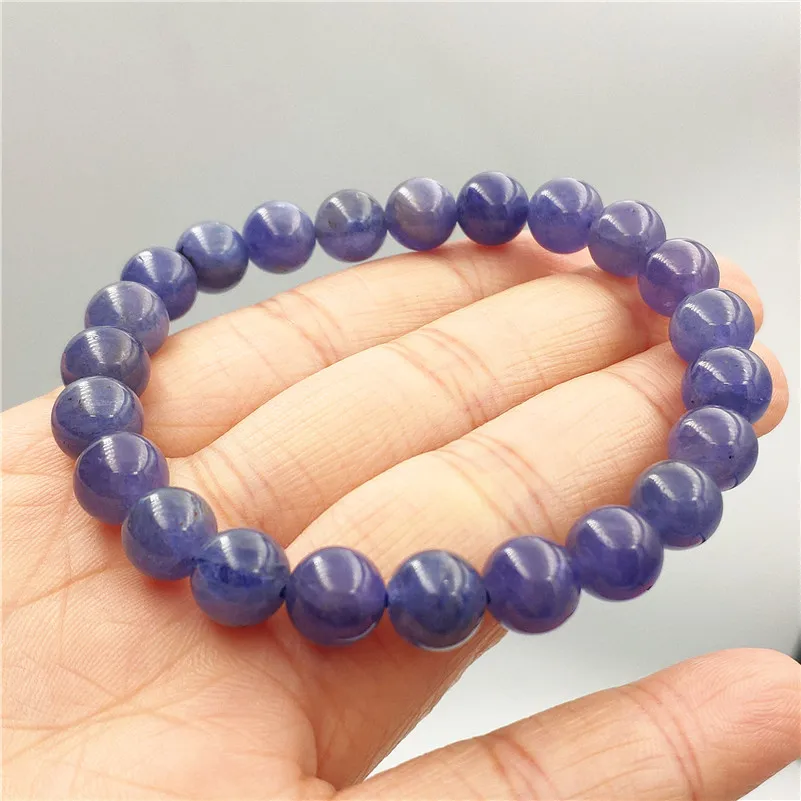 Натуральный синий танзанит Tanzania бусины редкий браслет для женщин и мужчин
