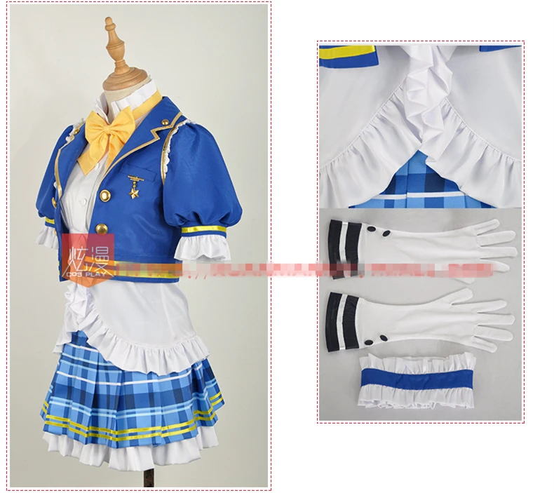 Костюм для косплея love live косплей таками Чика саньши акурес голубое сценическое