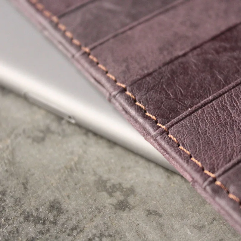 

WOONAM Handmade Top Hide Genuine Calf Leather Long Card Holder Wallet WB790