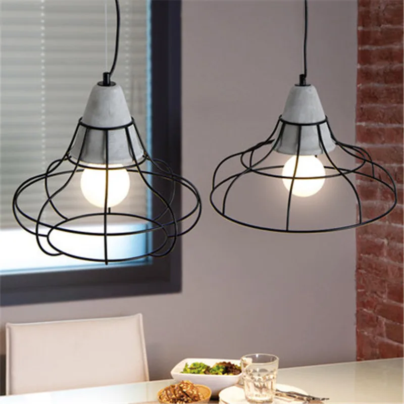 Industrial Vintage LED Pendant Light Iron Cement Hanging Lamp Loft Deco Home Lighting Antique Droplight Fixtures | Освещение