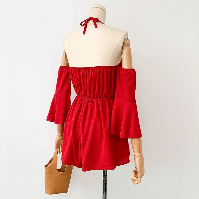 2019 новые модные женские комбинезоны праздничный летний комбинезон с v образным