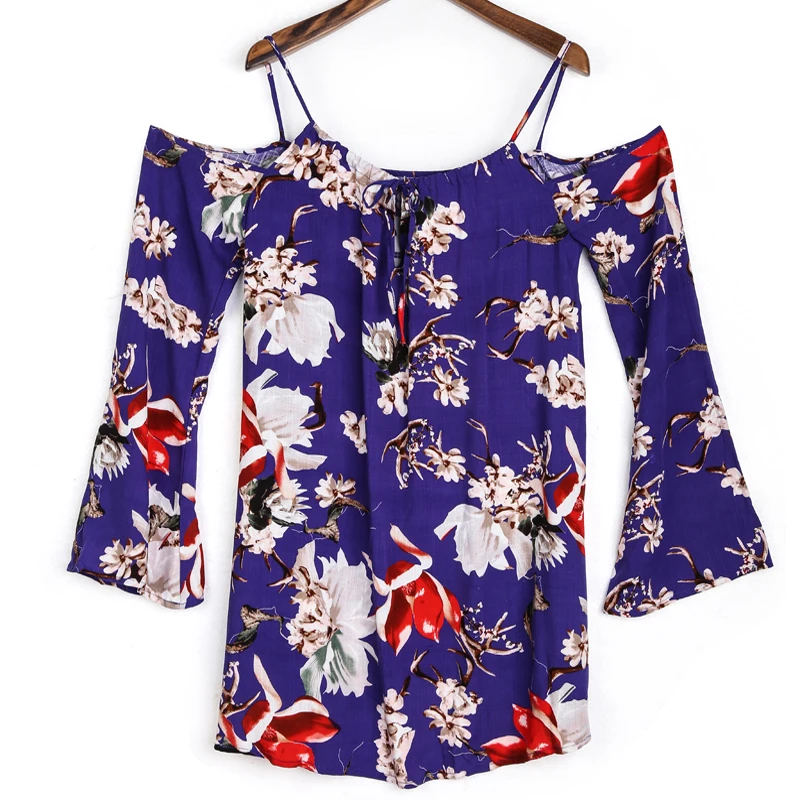 Блузка женская с цветочным принтом модная рубашка длинным рукавом свободная
