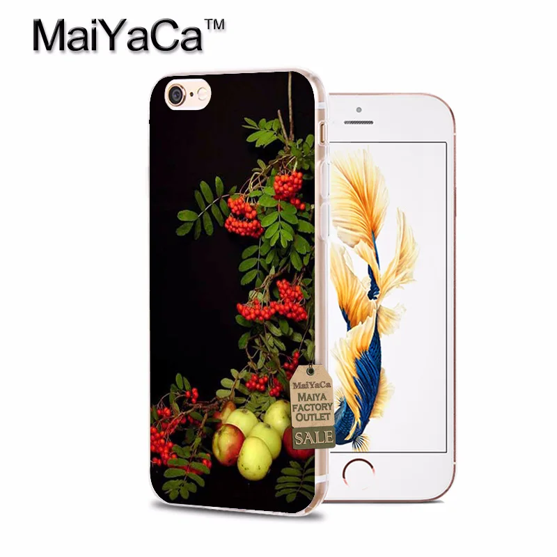 Мягкий чехол для телефона MaiYaCa из ТПУ с красным рованным деревом iPhone 8 7 6 6S Plus X 10 5 5s