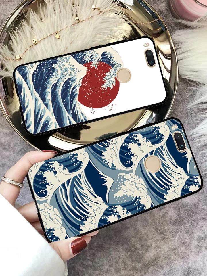 Hokusai большая волна Kanagawa Силиконовые чехол для Xiaomi Mi 5X6 6X8 9 SE 9T Pro CC9E CC9 A3 F1 A1 A2 Lite MAX 3
