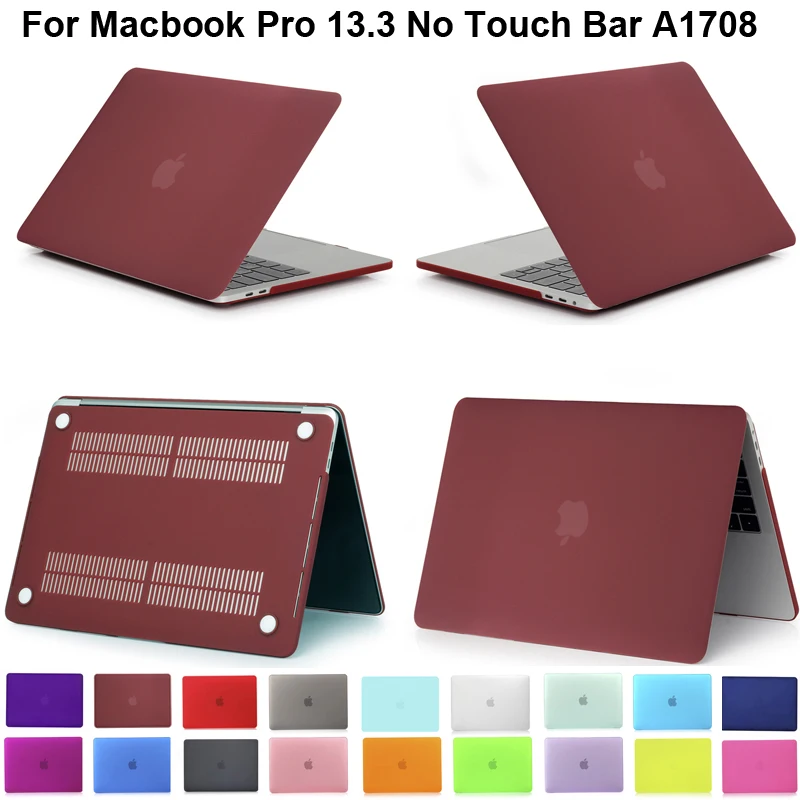 Матовая Цвет чехол для Macbook Pro 13 без сенсорной панели A1708 кожаный Капа MacbookPro TouchBar 3