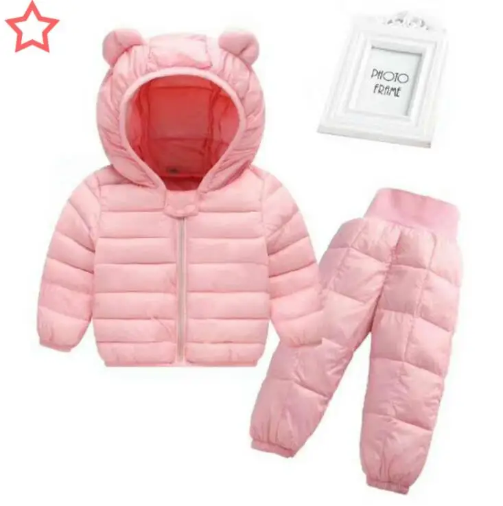 1-5 yrs 2019 new baby boy and girls winter hooded jacket coat+trousers Waterproof snow warm suit children clothing | Детская одежда и